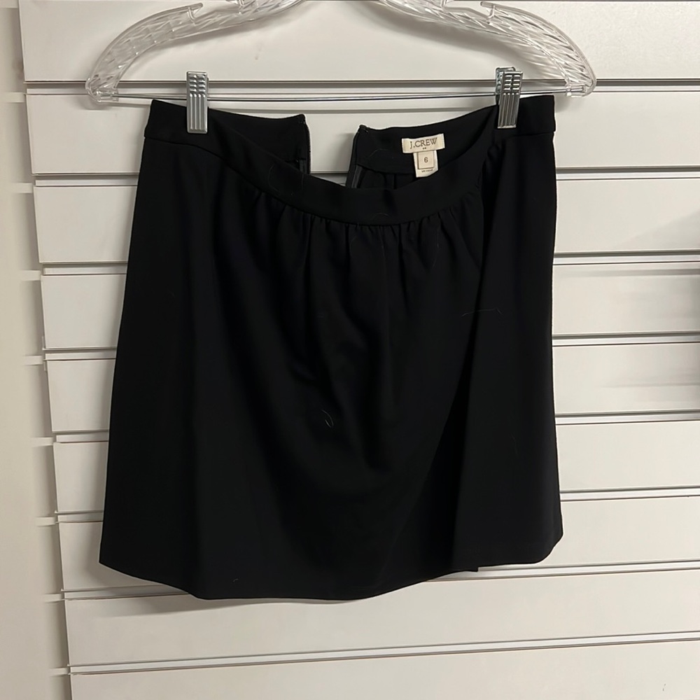 I crew black mini skirt